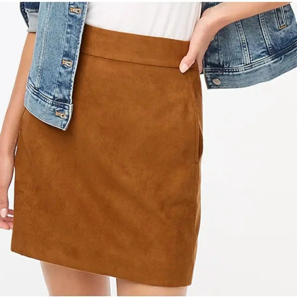 J. Crew Factory BC892 Faux-suede Mini Skirt For Women NWT size 14